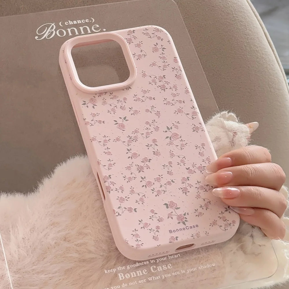 Flower Pattern Silicone Phone Case For iPhone 17 16 15 14 13 12 11 Pro Max Plus Shockproof Bumper Back Cover