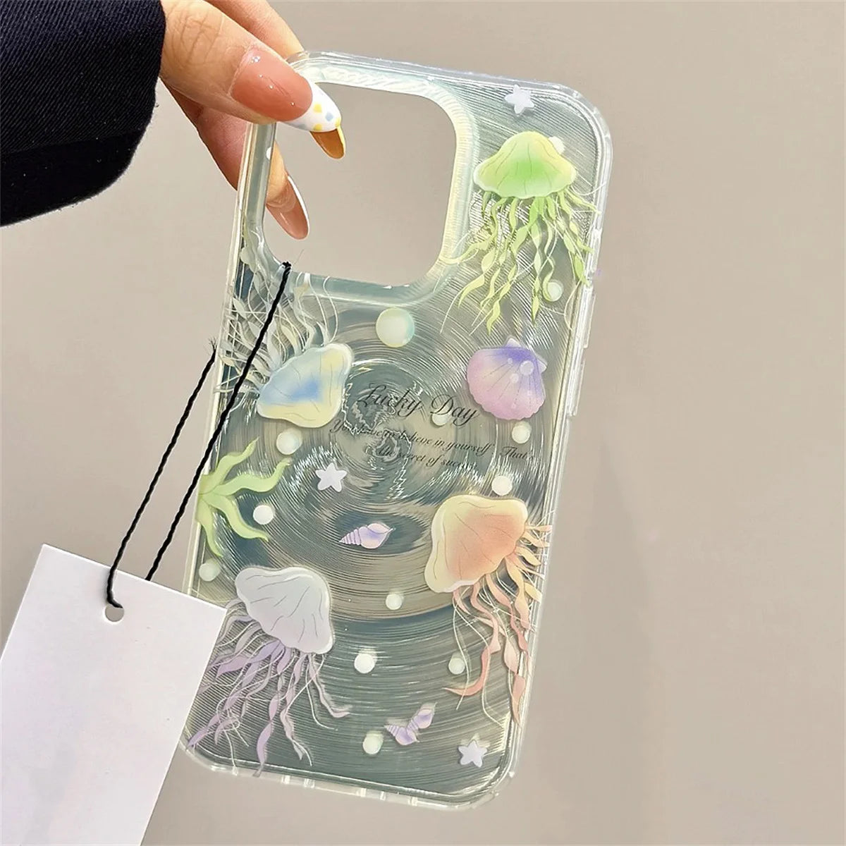 Summer Dream Gradient Jellyfish Phone Case For iPhone 16 15 14 13 11 12 Pro Max Plus Fashion Vortex Pattern Protective Cover
