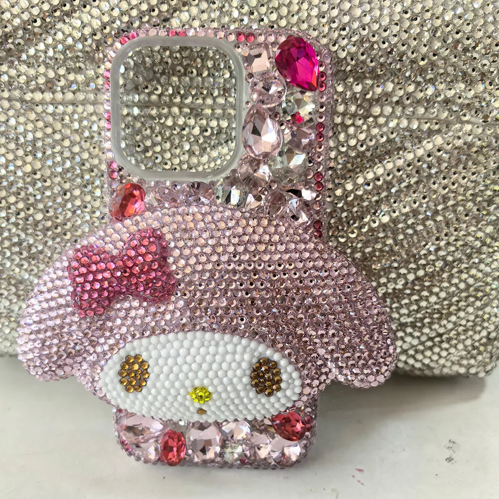 Rhinestone Bling Crystal Phone Case Chain for IPhone 16 12 13 14 15pro Max X Xs XR 7 8 plus se 2 3 10 transparent bumper cover